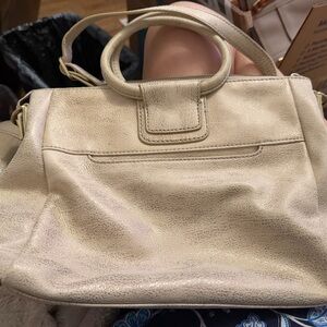 Elegant Gold HOBO Shelia Medium Genuine Leather Handbag